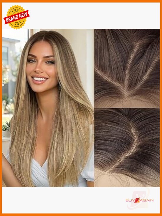 13x4 Ombre Blonde Straight Lace Front Wig Pre Plucked Baby Hair 28inch main image 4